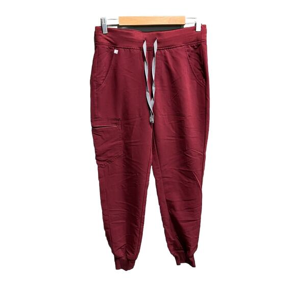 FIGS Zamora Jogger Technical Collection Burgundy Women's Scrubs Pants Size S - Picture 1 of 4